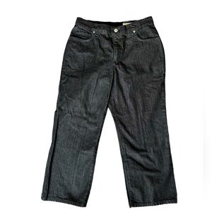 Land’s End NWT women’s black wash wide leg denim size 8P